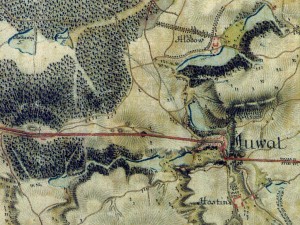 Výřez z mapového listu I. vojenského mapování č. 108 – Úvaly u Prahy