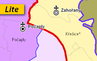 Církevní správa českých zemí v roce 1715 – zjednodušená verze